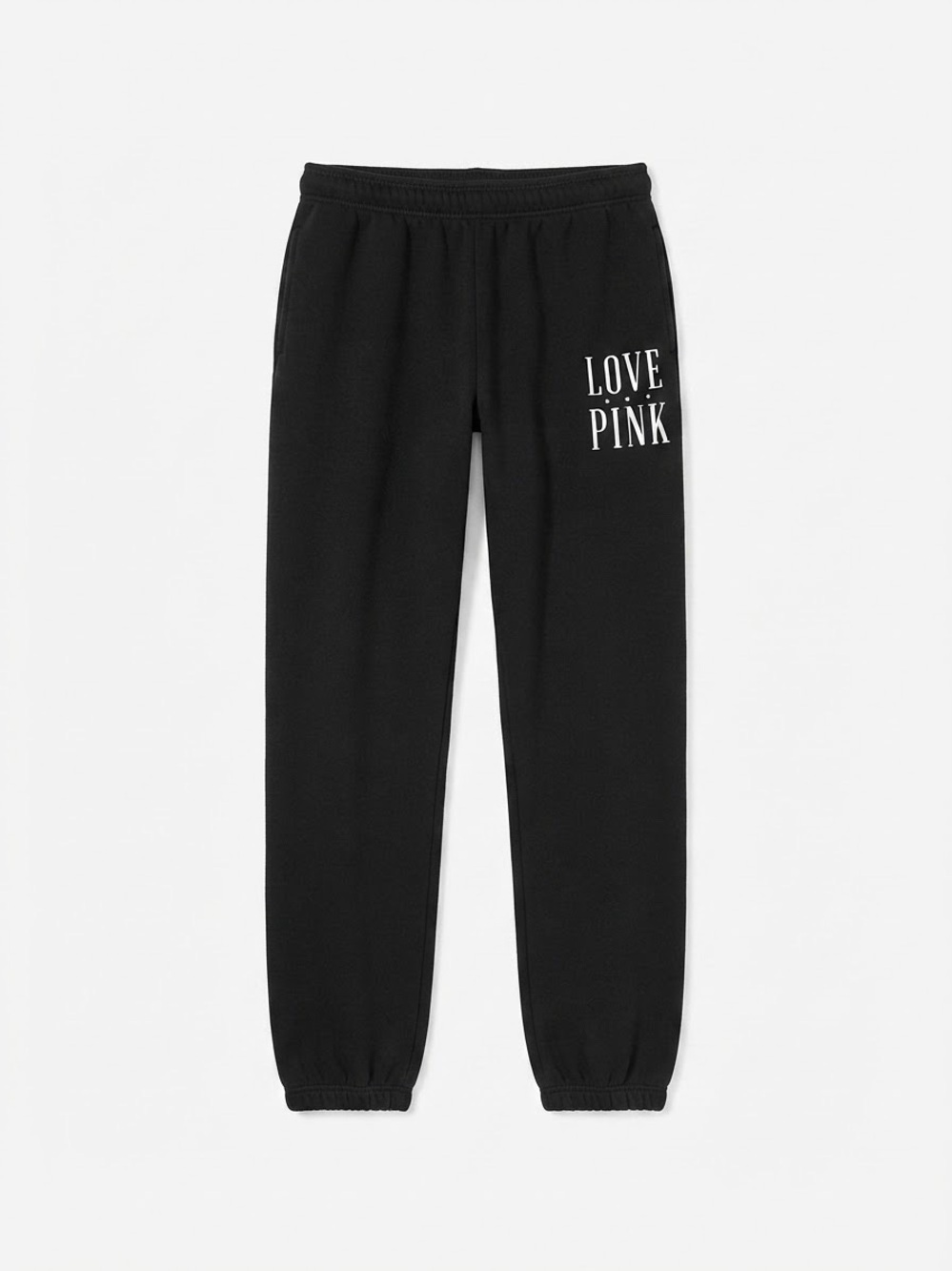 Victoria's Secret PINK Black "Love PINK" Graphic Jogger Sweatpants (Size XS)